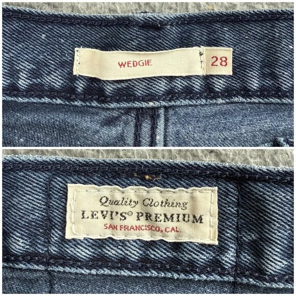 Levis Jeans Women 28 Blue Wedgie Raw Hem Stonewash High Rise Slim Straight Denim - Picture 4 of 11